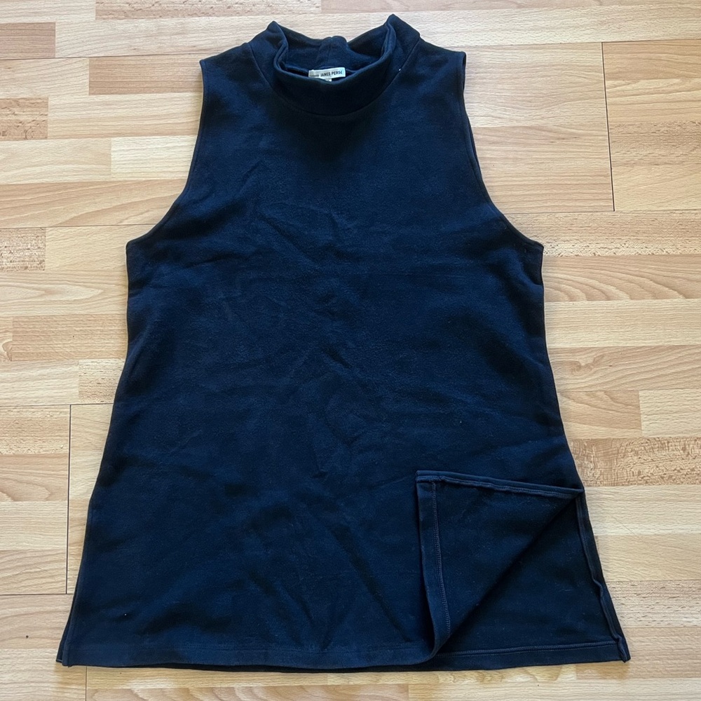 James Perse black Sleeveless Mock Neck Tank